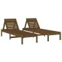 Loungers 2 units solid brown pine wood 199.5x60x74 cm by , Loungers - Ref: Foro24-825072, Price: 158,51 €, Discount: %