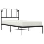 Estructura de cama con cabecero metal negro 90x200 cm de , Camas y somieres - Ref: Foro24-373880, Precio: 70,91 €, Descuento: %