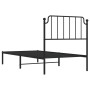 Estructura de cama con cabecero metal negro 90x200 cm de , Camas y somieres - Ref: Foro24-373880, Precio: 70,91 €, Descuento: %