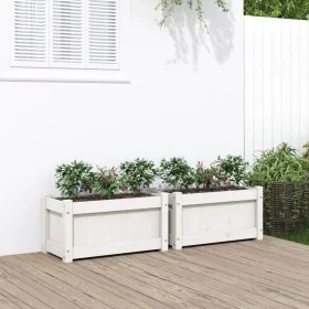 Outdoor planters 2 units solid white pine wood by , Pots and planters - Ref: Foro24-837442, Price: 69,74 €, Discount: %