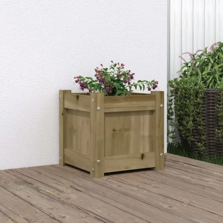 Jardinera madera maciza de pino impregnada 31x31x31 cm de , Maceteros y jardineras - Ref: Foro24-837402, Precio: 29,10 €, Des...
