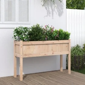 Jardinera con patas madera maciza de pino 110x31x70 cm de , Maceteros y jardineras - Ref: Foro24-837564, Precio: 59,81 €, Des...