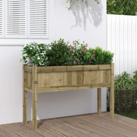 Jardinera con patas madera de pino impregnada 110x31x70 cm de , Maceteros y jardineras - Ref: Foro24-837572, Precio: 69,09 €,...