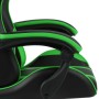 Silla gaming con reposapiés cuero sintético negro y verde en Sillas de oficina | Comprar online en Foru.es