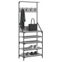 Perchero con zapatero gris Sonoma 70x34x184 cm de , Organizadores de vestidores y perchas de barra - Ref: Foro24-837875, Prec...