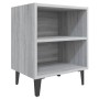 Mesita de noche con patas de metal gris Sonoma 40x30x50 cm de vidaXL, Mesitas de noche - Ref: Foro24-813106, Precio: 32,94 €,...