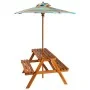 Mesa de pícnic infantil y sombrilla acacia maciza 79x90x60 cm de vidaXL, Mesas de jardín - Ref: Foro24-43990, Precio: 134,84 ...