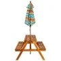 Mesa de pícnic infantil y sombrilla acacia maciza 79x90x60 cm de vidaXL, Mesas de jardín - Ref: Foro24-43990, Precio: 134,84 ...