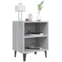 Mesita de noche con patas de metal gris Sonoma 40x30x50 cm de vidaXL, Mesitas de noche - Ref: Foro24-813106, Precio: 32,94 €,...