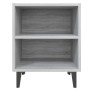 Mesita de noche con patas de metal gris Sonoma 40x30x50 cm de vidaXL, Mesitas de noche - Ref: Foro24-813106, Precio: 32,94 €,...