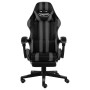 Silla gaming con reposapiés cuero sintético negro y gris en Sillas de oficina | Comprar online en Foru.es