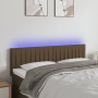 Cabecero con LED de tela marrón oscuro 144x5x78/88 cm de , Cabeceros y pies de cama - Ref: Foro24-3121851, Precio: 58,09 €, D...