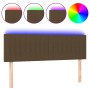 Cabecero con LED de tela marrón oscuro 144x5x78/88 cm de , Cabeceros y pies de cama - Ref: Foro24-3121851, Precio: 58,09 €, D...