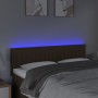 Cabecero con LED de tela marrón oscuro 144x5x78/88 cm de , Cabeceros y pies de cama - Ref: Foro24-3121851, Precio: 58,09 €, D...