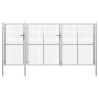 Puerta de jardín de acero plateado 400x150 cm de vidaXL, Puertas de jardín - Ref: Foro24-144349, Precio: 608,11 €, Descuento: %