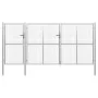 Silbernes Gartentor aus Stahl, 400 x 150 cm von vidaXL, Gartentore - Ref: Foro24-144349, Preis: 596,92 €, Rabatt: %