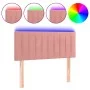 Pink velvet LED headboard 90x5x78/88 cm by , Headboards and footboards - Ref: Foro24-3121891, Price: 57,05 €, Discount: %