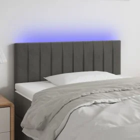 Dunkelgraues Samtkopfteil mit LED 90x5x78/88 cm von , Kopf- und Fußteile - Ref: Foro24-3121887, Preis: 46,45 €, Rabatt: %