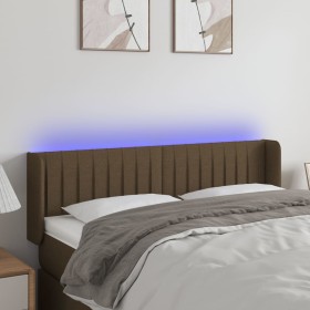 Cabecero con LED de tela marrón oscuro 147x16x78/88 cm de , Cabeceros y pies de cama - Ref: Foro24-3123475, Precio: 69,73 €, ...