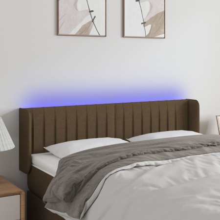 Cabecero con LED de tela marrón oscuro 147x16x78/88 cm de , Cabeceros y pies de cama - Ref: Foro24-3123475, Precio: 69,73 €, ...