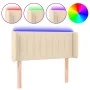 Cream fabric headboard with LED 93x16x78/88 cm by , Headboards and footboards - Ref: Foro24-3123461, Price: 53,41 €, Discount: %