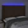 Cabecero con LED de tela marrón oscuro 147x16x118/128 cm de , Cabeceros y pies de cama - Ref: Foro24-3124287, Precio: 116,61 ...