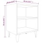 Mesita de noche con patas de metal gris Sonoma 40x30x50 cm de vidaXL, Mesitas de noche - Ref: Foro24-813106, Precio: 32,94 €,...
