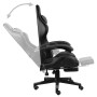 Silla gaming con reposapiés cuero sintético negro y gris en Sillas de oficina | Comprar online en Foru.es