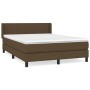 Cama box spring con colchón tela marrón oscuro 140x190 cm de , Camas y somieres - Ref: Foro24-3129868, Precio: 440,34 €, Desc...