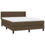 Cama box spring con colchón tela marrón oscuro 140x190 cm de , Camas y somieres - Ref: Foro24-3129868, Precio: 440,34 €, Desc...