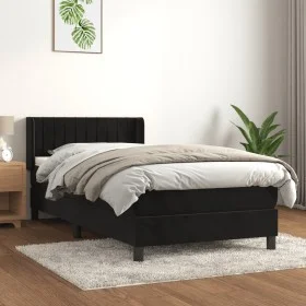 Cama box spring con colchón cuero sintético negro 90x190 cm de , Camas y somieres - Ref: Foro24-3131053, Precio: 294,22 €, De...