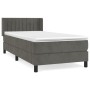 Cama box spring con colchón terciopelo gris oscuro 90x200 cm de , Camas y somieres - Ref: Foro24-3131058, Precio: 299,12 €, D...