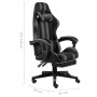 Silla gaming con reposapiés cuero sintético negro y gris en Sillas de oficina | Comprar online en Foru.es