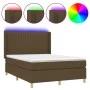 Boxspringbettmatratze LED-Leuchten dunkelbrauner Stoff 140x200cm von , Betten und Lattenroste - Ref: Foro24-3139040, Preis: 4...
