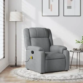 Sillón reclinable de masaje de tela gris claro de , Sillones - Ref: Foro24-373548, Precio: 212,04 €, Descuento: %