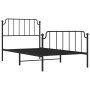 Estructura de cama con cabecero y estribo metal negro 100x190cm de , Camas y somieres - Ref: Foro24-373899, Precio: 74,26 €, ...