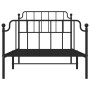 Estructura de cama con cabecero y estribo metal negro 100x190cm de , Camas y somieres - Ref: Foro24-373899, Precio: 74,26 €, ...
