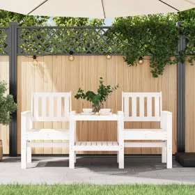 Banco de jardín con mesa 2 plazas madera maciza de pino blanco de , Bancos de jardín - Ref: Foro24-825150, Precio: 162,10 €, ...