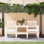 Banco de jardín con mesa 2 plazas madera maciza de pino blanco de , Bancos de jardín - Ref: Foro24-825150, Precio: 164,64 €, ...
