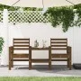 Banco jardín con mesa 2 plazas madera maciza pino marrón miel de , Bancos de jardín - Ref: Foro24-825159, Precio: 177,25 €, D...