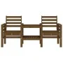 Banco jardín con mesa 2 plazas madera maciza pino marrón miel de , Bancos de jardín - Ref: Foro24-825159, Precio: 177,25 €, D...