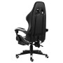 Silla gaming con reposapiés cuero sintético negro y blanco en Sillas de oficina | Comprar online en Foru.es