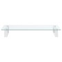 Soporte de monitor vidrio templado y metal blanco 60x35x8 cm de , Bases y elevadores para ordenadores - Ref: Foro24-374220, P...