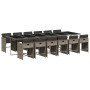 Set comedor de jardín con cojines 13 pzas ratán sintético gris en Conjuntos de jardín | Comprar online en Foru.es