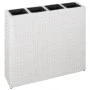 Jardinera alta con 4 macetas ratán sintético blanco de vidaXL, Maceteros y jardineras - Ref: Foro24-45427, Precio: 135,01 €, ...