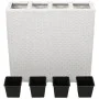 Jardinera alta con 4 macetas ratán sintético blanco de vidaXL, Maceteros y jardineras - Ref: Foro24-45427, Precio: 135,01 €, ...