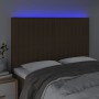 Cabecero con luces LED tela marrón oscuro 144x5x118/128 cm de , Cabeceros y pies de cama - Ref: Foro24-3122663, Precio: 105,8...