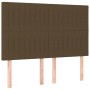 Cabecero con luces LED tela marrón oscuro 144x5x118/128 cm de , Cabeceros y pies de cama - Ref: Foro24-3122663, Precio: 105,8...