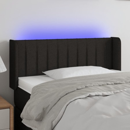 Cabecero con LED de tela negro 93x16x78/88 cm de , Cabeceros y pies de cama - Ref: Foro24-3123458, Precio: 43,86 €, Descuento: %