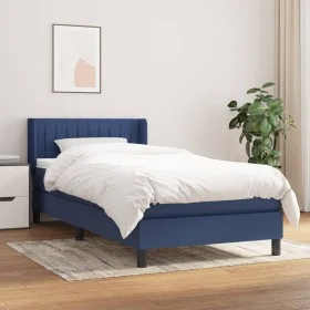 Cama box spring con colchón tela azul 90x190 cm de , Camas y somieres - Ref: Foro24-3129839, Precio: 324,38 €, Descuento: %